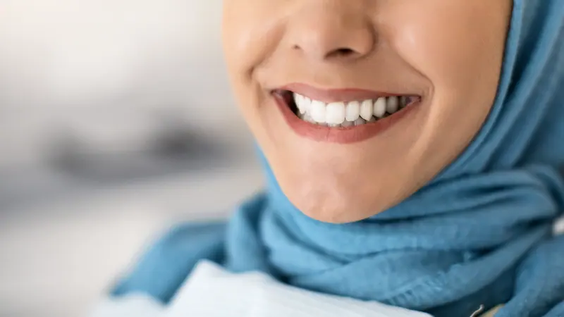 Healthy white smile of an adult woman